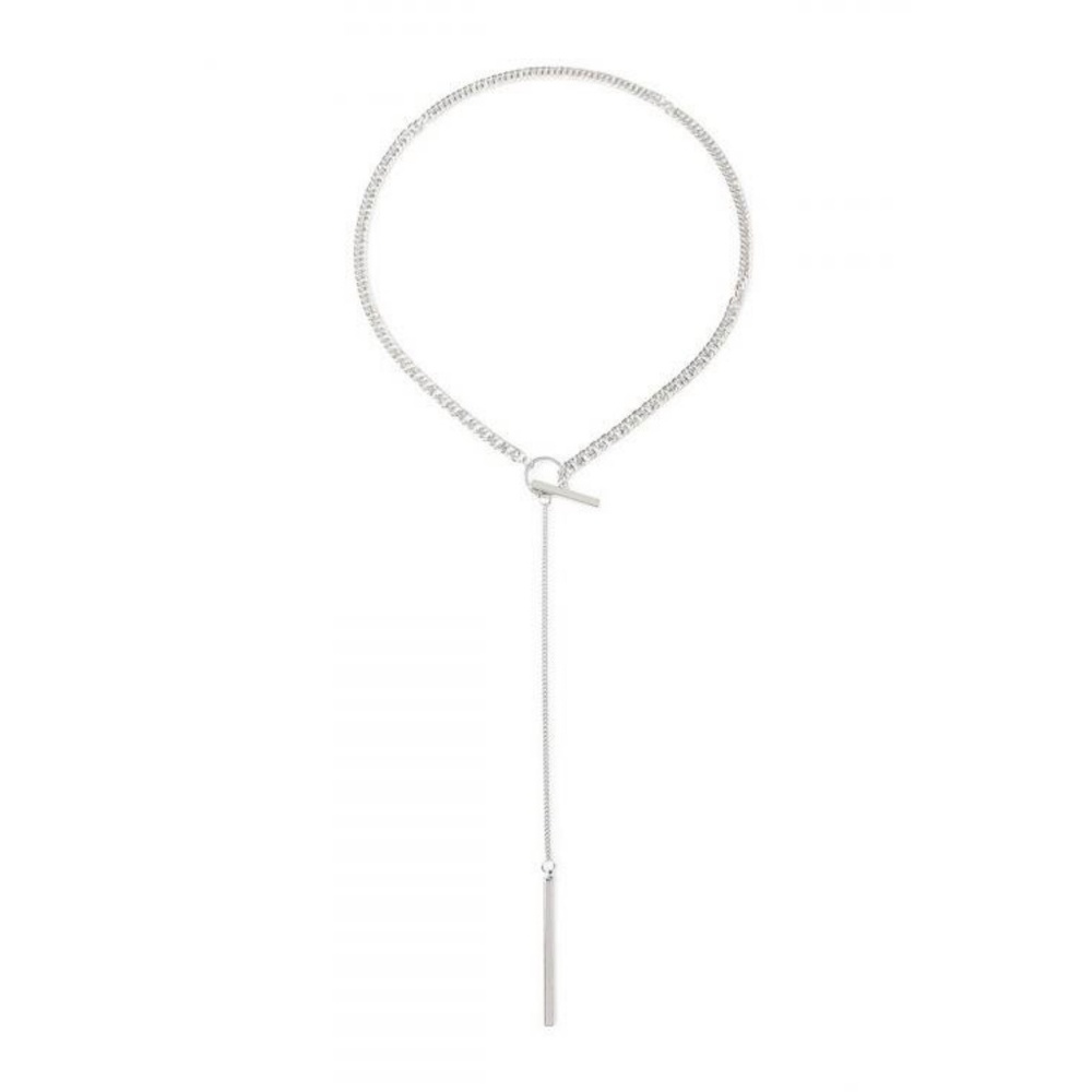 Lariat Drop Necklace (Silver)